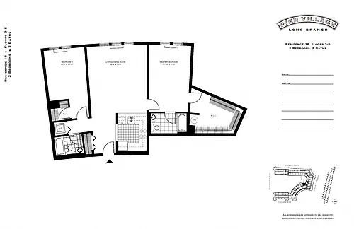 Floor plan P1 2BR 2BA (1182 SF)
