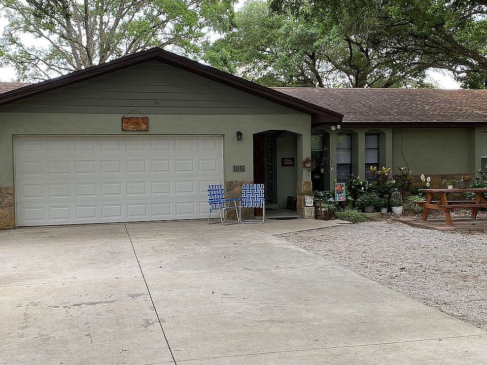 Long concrete driveway 