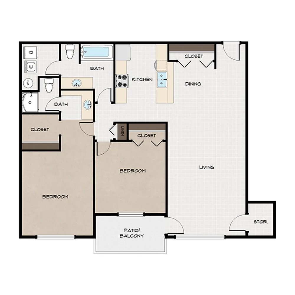 Floor plan 2X2 B