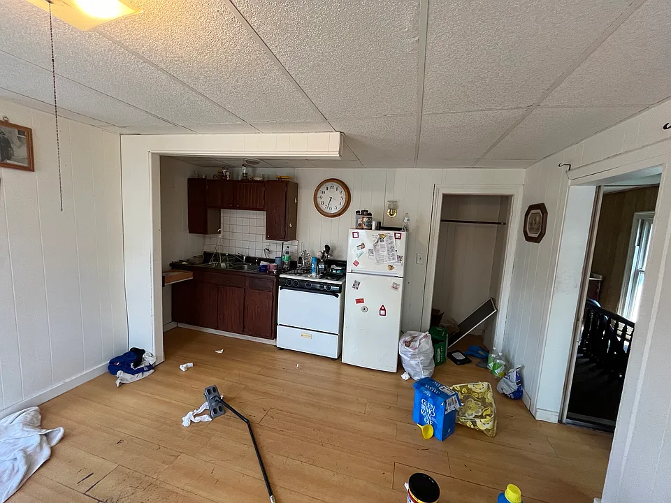 kitchen opposite of windows