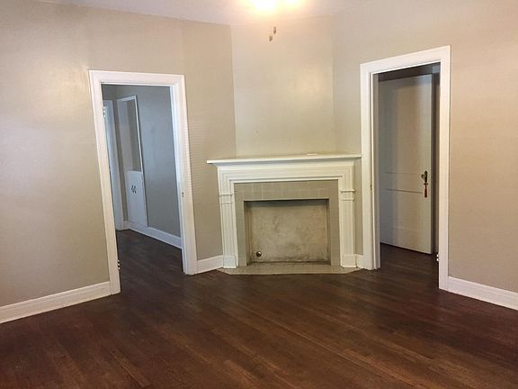 Living room with faux fireplace