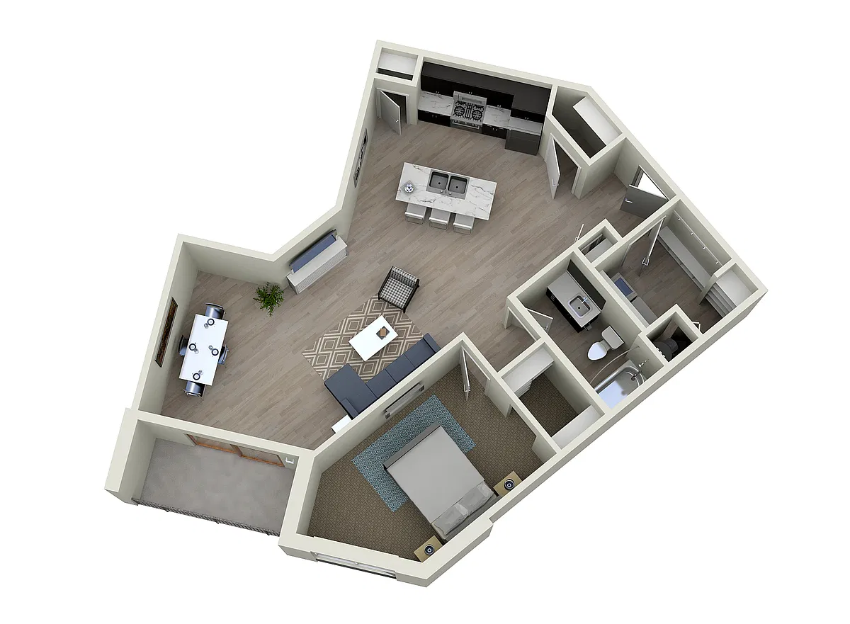 Floor plan 1C - One Bedroom