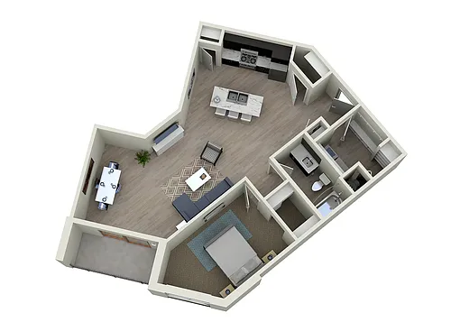 Floor plan 1C - One Bedroom