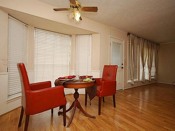 Breakfast area with bay window.