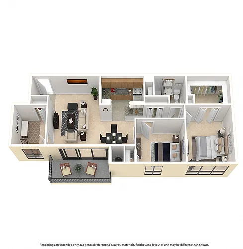 Floor plan 2 Bed 1.5 Bath with Den