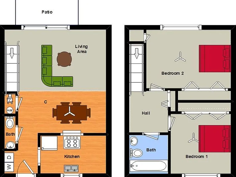 2 BR TH Floorplan 2 BR TH Floorplan