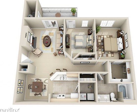 2 bedroom 1 bath fp