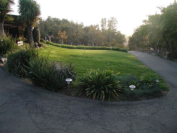 Driveway Rounding into Garage