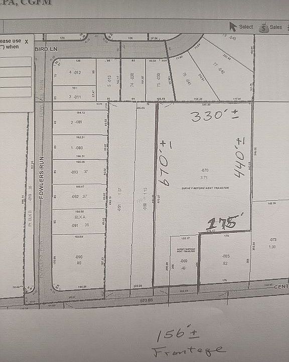 Approximately 156' frontage