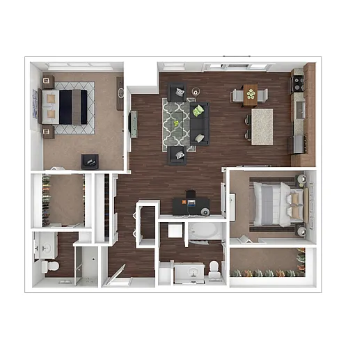 Floor plan 2R w/ Balcony