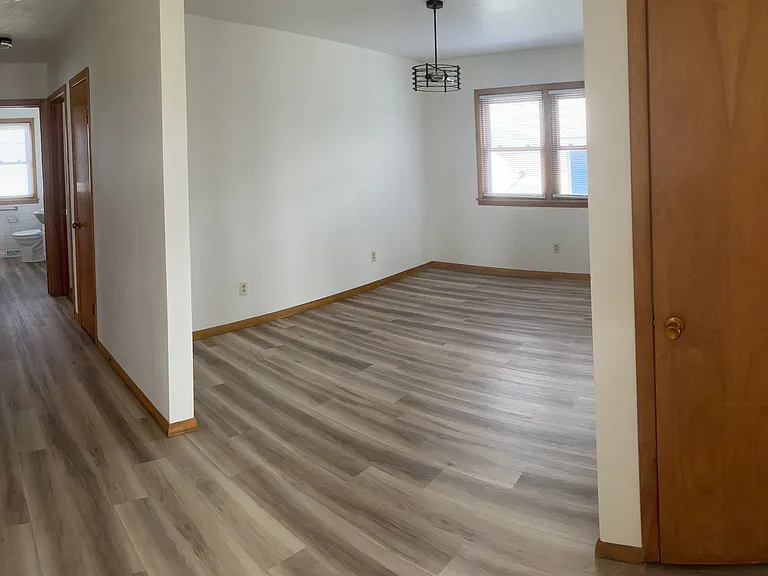 Dining room and hallway.