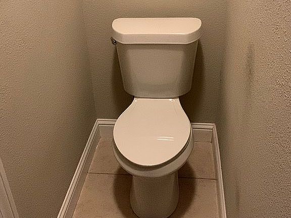 Toilet in master bathroom.