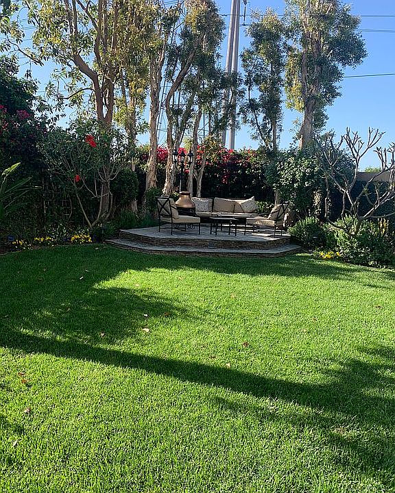 Back yard with lounge area