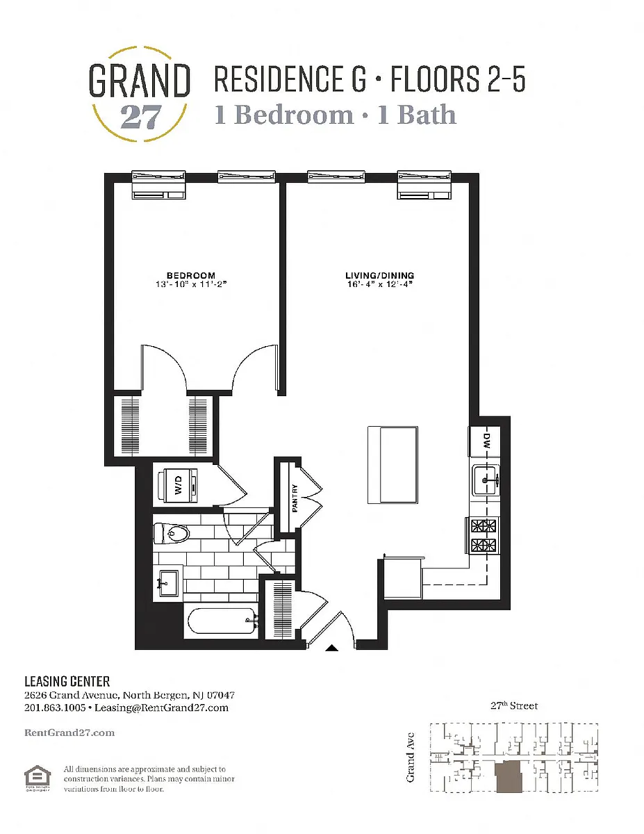 Floor plan 1 Bedroom 1 Bathroom G