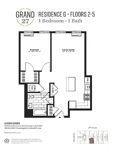 Floor plan 1 Bedroom 1 Bathroom G
