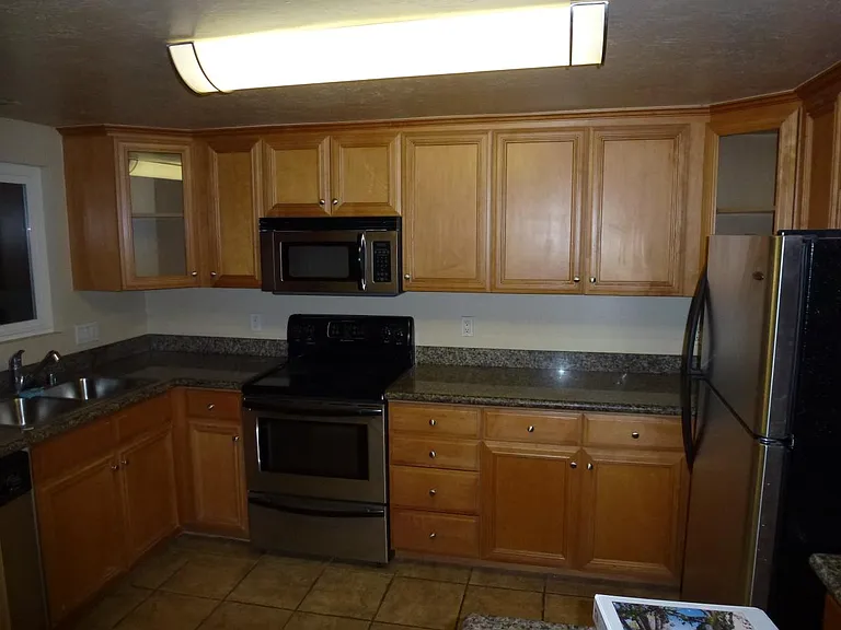 Granite counters in kitchen