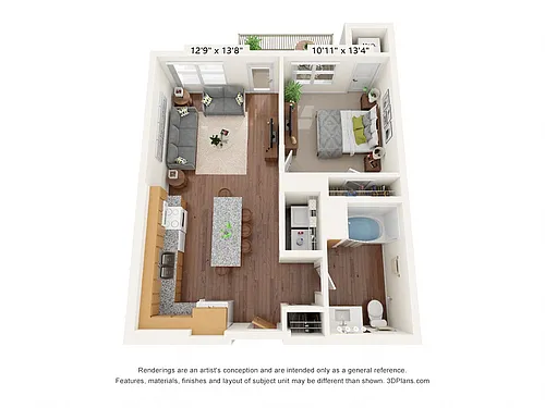 Floor plan One Bedroom G