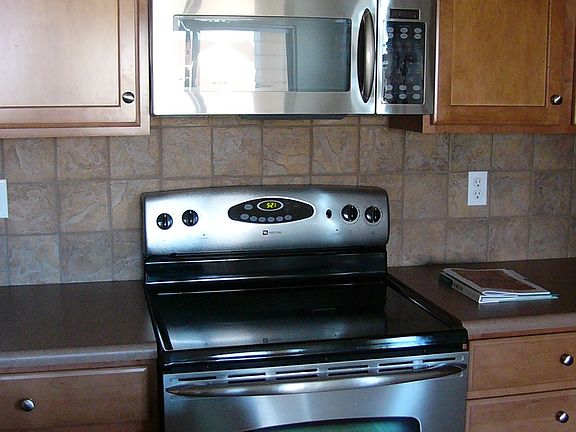 Kitchen with stainless steel applicances