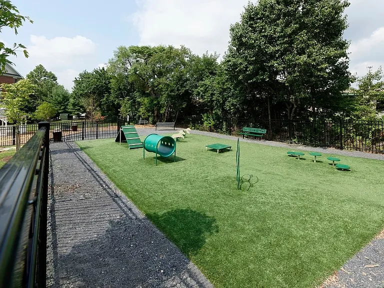 WAG Pet Park with exercise equipment and relief space