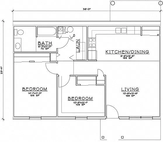 Floor plan 2 Bedroom Unit