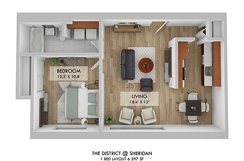 Floor plan 1 BR 1B 06