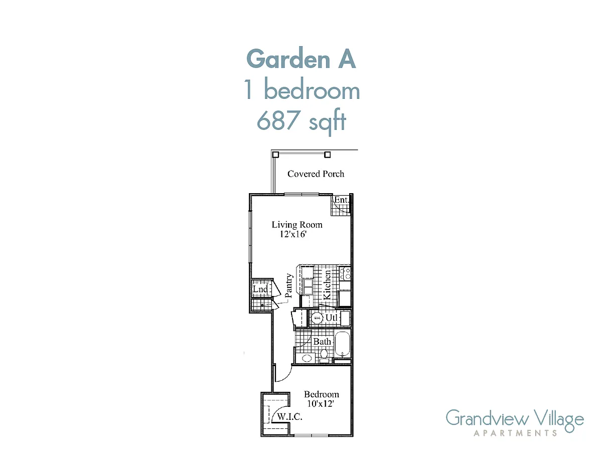 Floor plan 1 Bed Garden - A