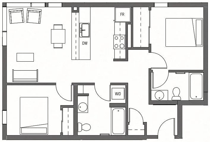 Floor plan Two Bedroom - B2
