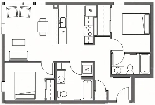 Floor plan Two Bedroom - B2