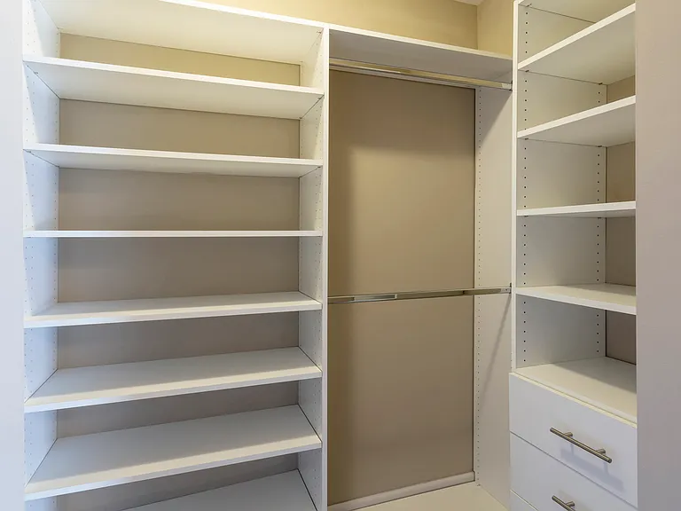 Spacious walk-in closets