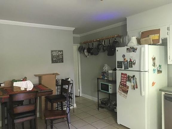 kitchen with pot rack