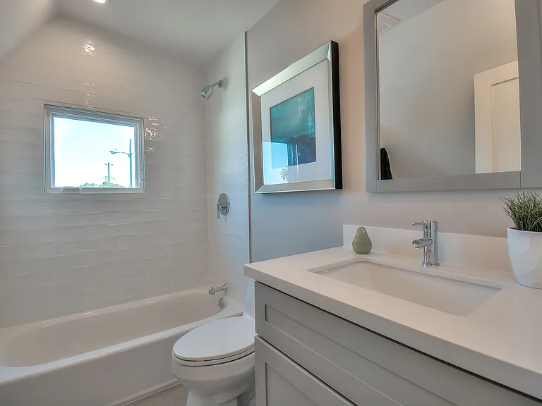 One of 2 bathrooms located on the upper level.