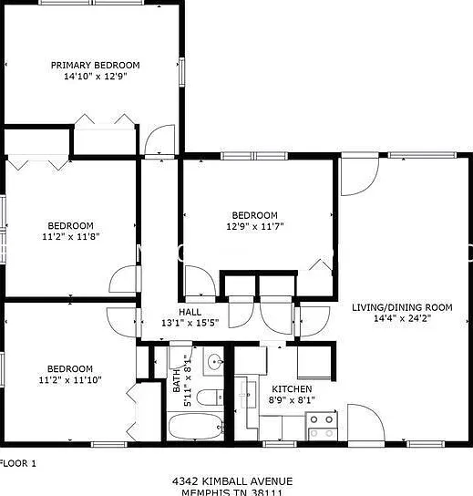 Renovated 4-bedroom brick home in Cherry Gardens, 1,224 sqft with central heat and air. — Photo 4