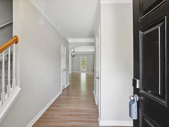Enter the home to an all laminate floor...