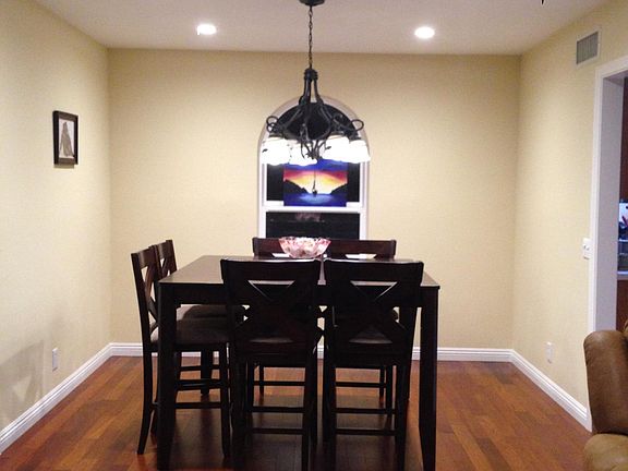 Dining Area, Remodeled with LED Recessed Lighting and Chandelier