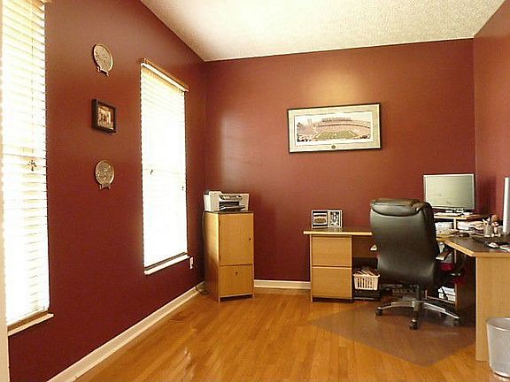 1st floor office with hardwood flooring