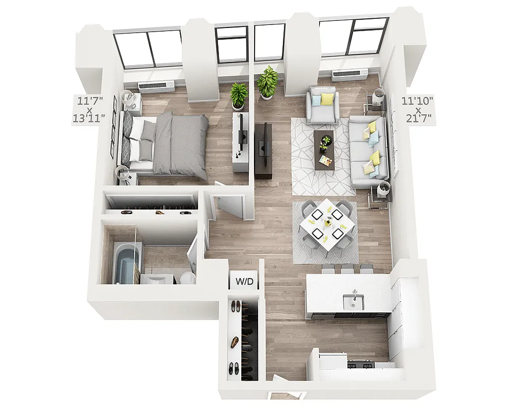 Floor plan One Bedroom H
