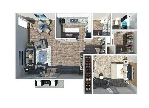 Floor plan 1 Bedroom 1.5 Bath