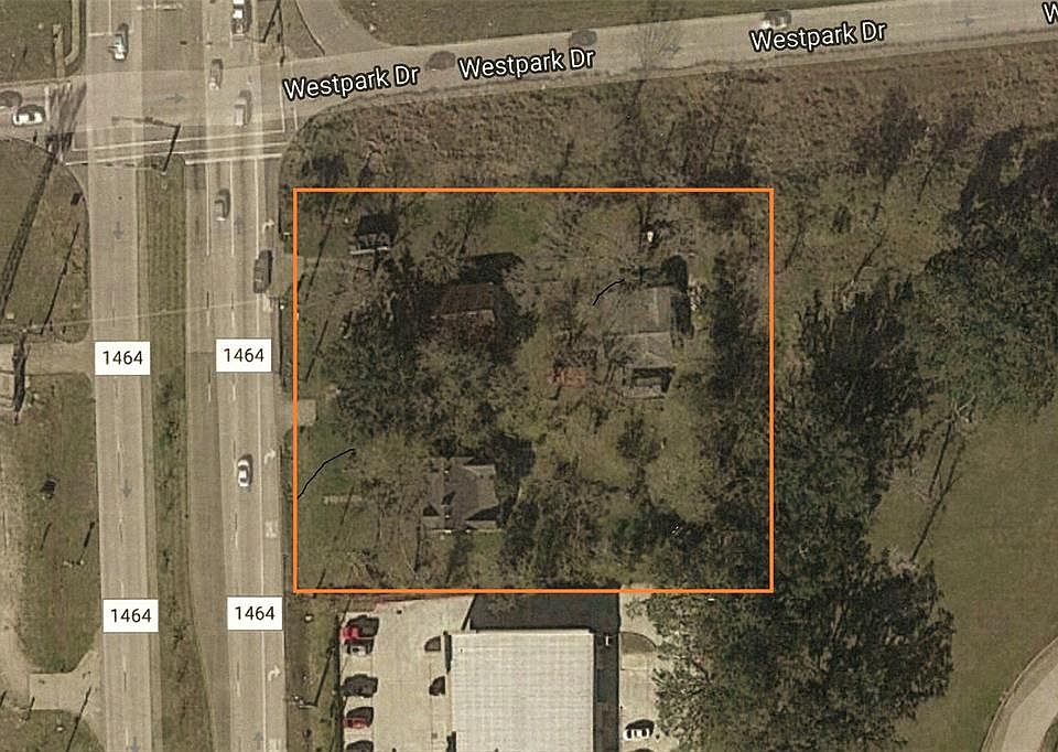 Outline is approximate, survey has exact property lines. Westpark Frontage is not owned by Seller. Access is via FM 1464. Buildings on property are not a part of the value.