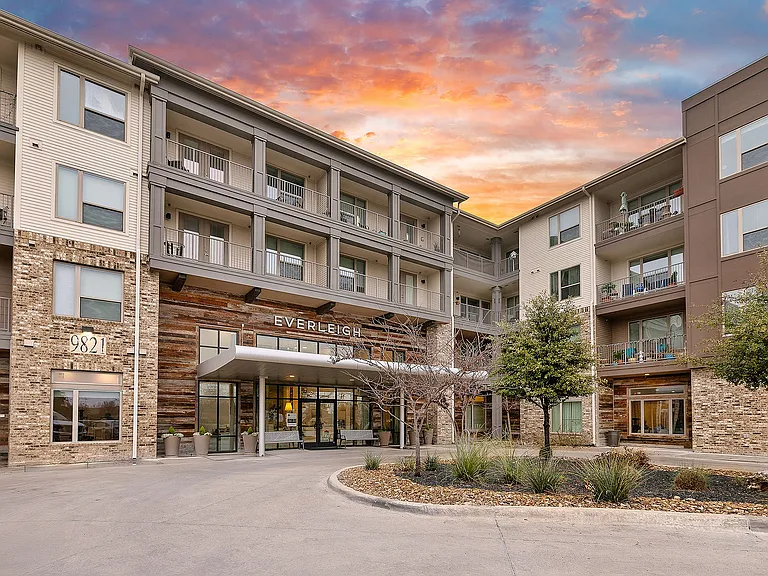 Exterior of Building with Sunset