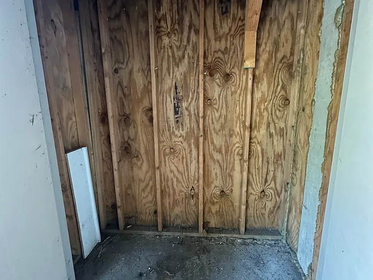 downstairs outdoor storage area