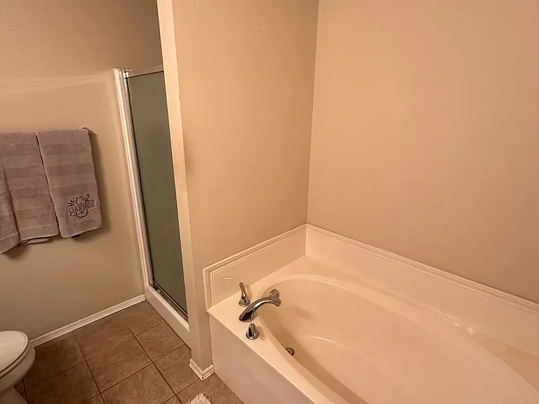 Master bathroom _whirlpool tub and free standing shower