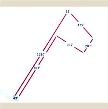 Lot Dimensions: "handle" is the private gravel driveway