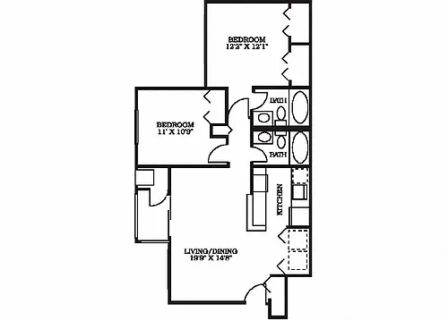 Floor plan 2 Bed M