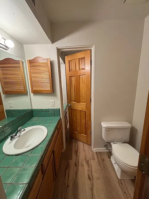 Half bath with a door to Master bedroom and a second door to full bah.
