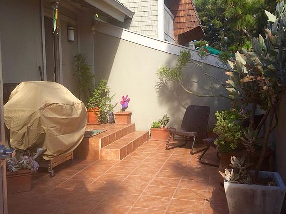 sunny private patio