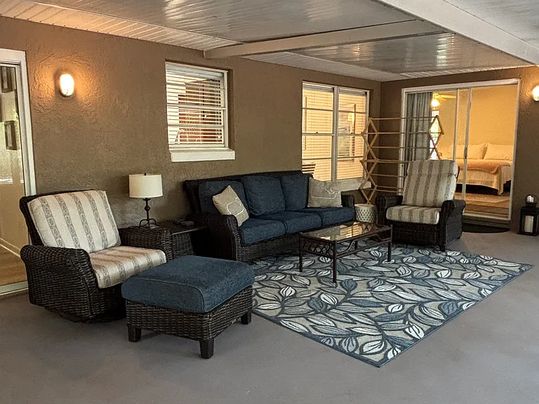 Screened in patio with access from the living room and master bedroom.