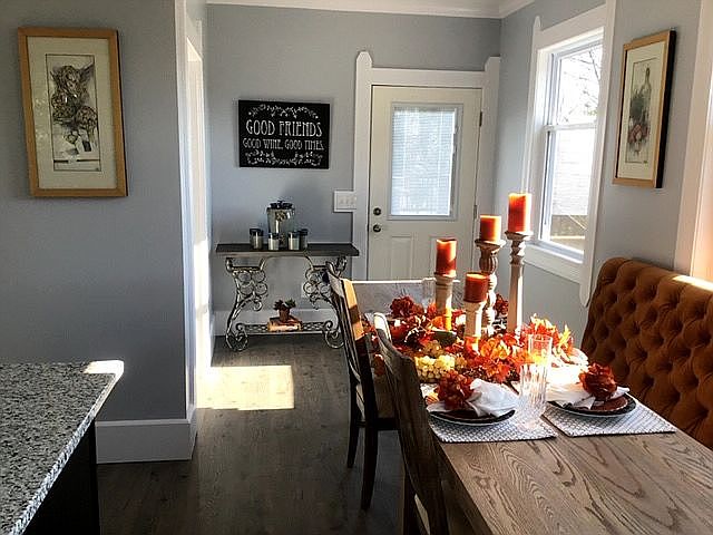 Hand crafted table seats 10 