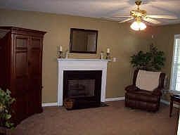 Family Room with gas logs
