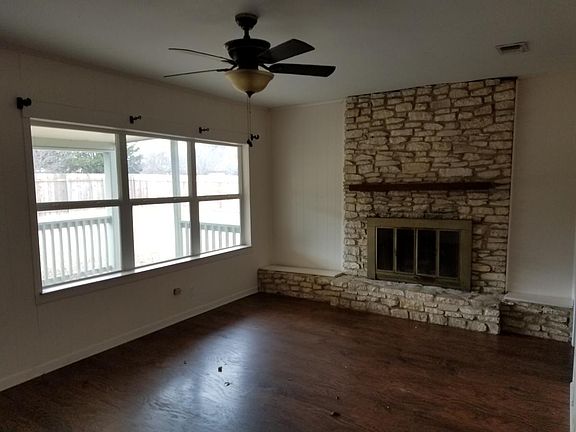 Family room with working fireplace