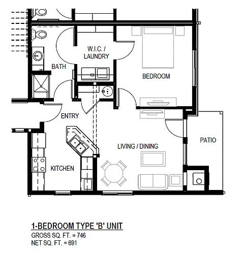 Floor plan One Bedroom